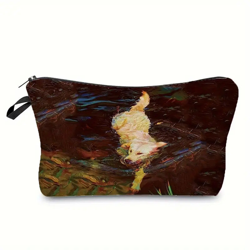 Oil Painting Style Dog Printed Bag or Pouch