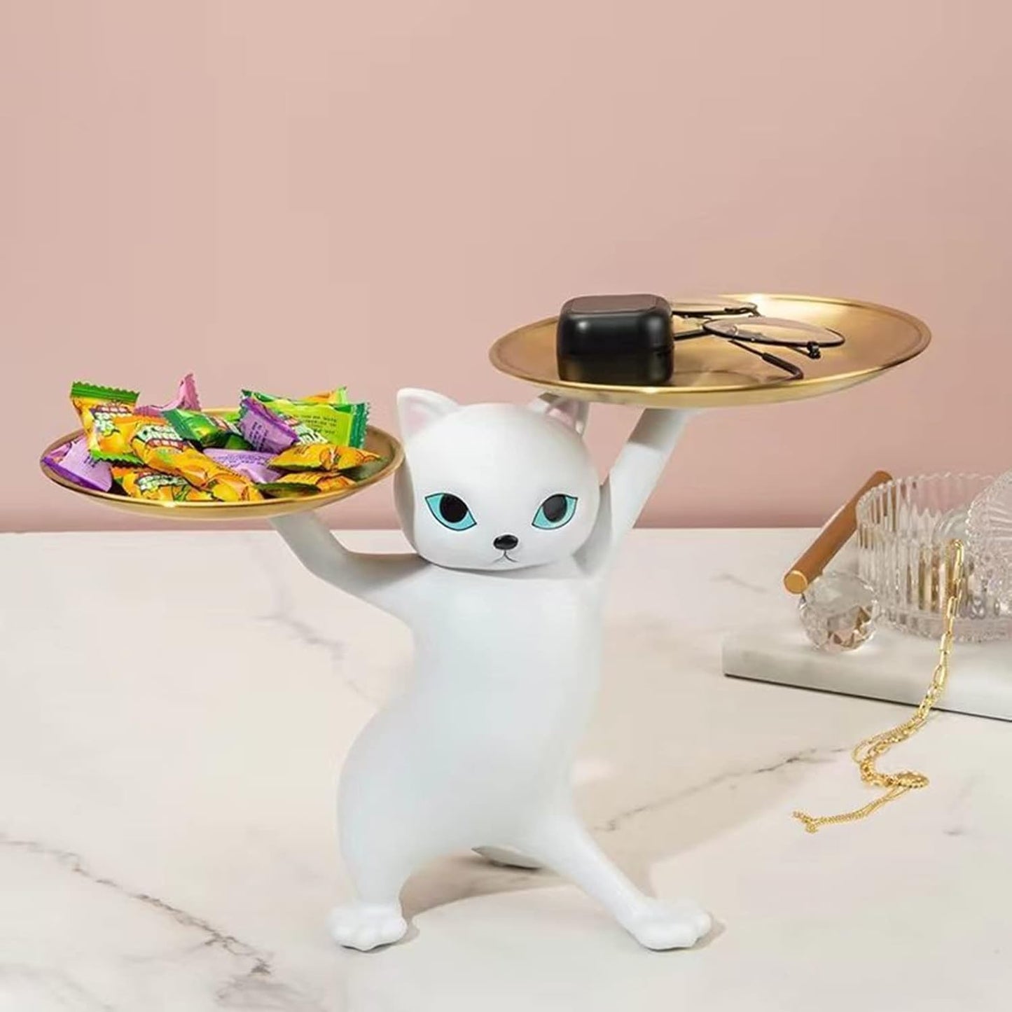 Cat Figurine, Trinket Tray, Candy Bowl, Key Bowl