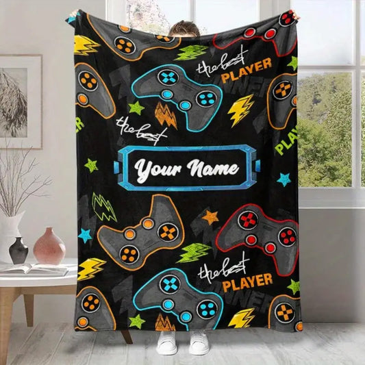 Customised Gamer Blanket with Printed Name