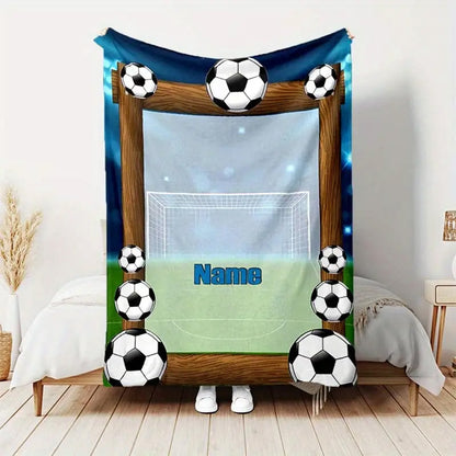 Soccer Blanket with Printed Name